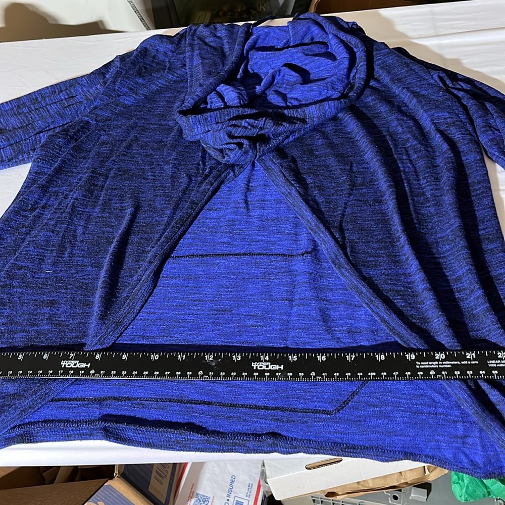 Mossimo Supply Co. size XL violet & black hooded sweater with wrap open back - Picture 12 of 16